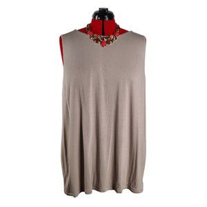 INC Tan Sleeveless T-Shirt 3X EUC